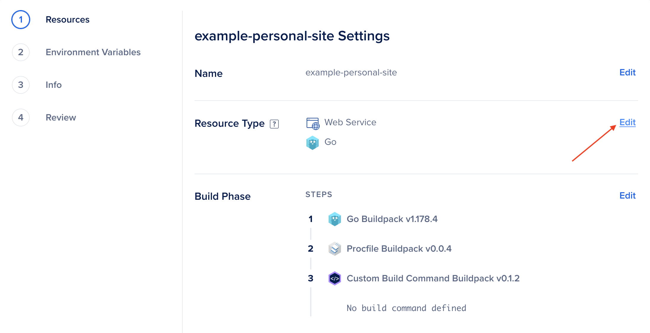 Edit app settings in Digital Ocean